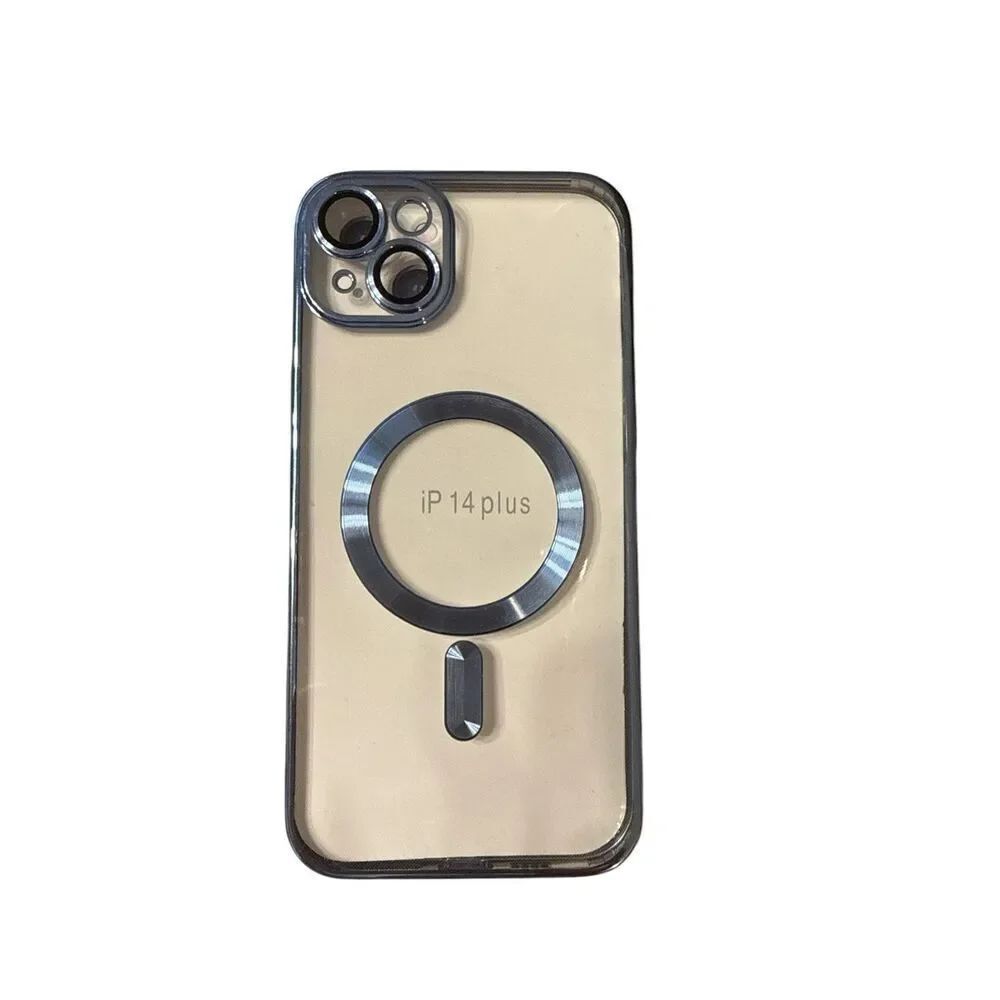 Apple iPhone 14 Plus Clear Case Blue Trim with MagSafe